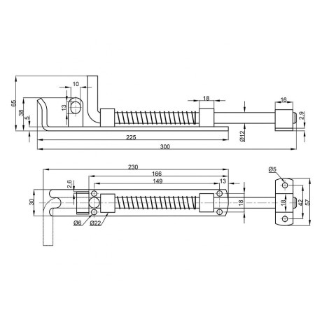 Zástrč s pružinou 225x12mm Bzn